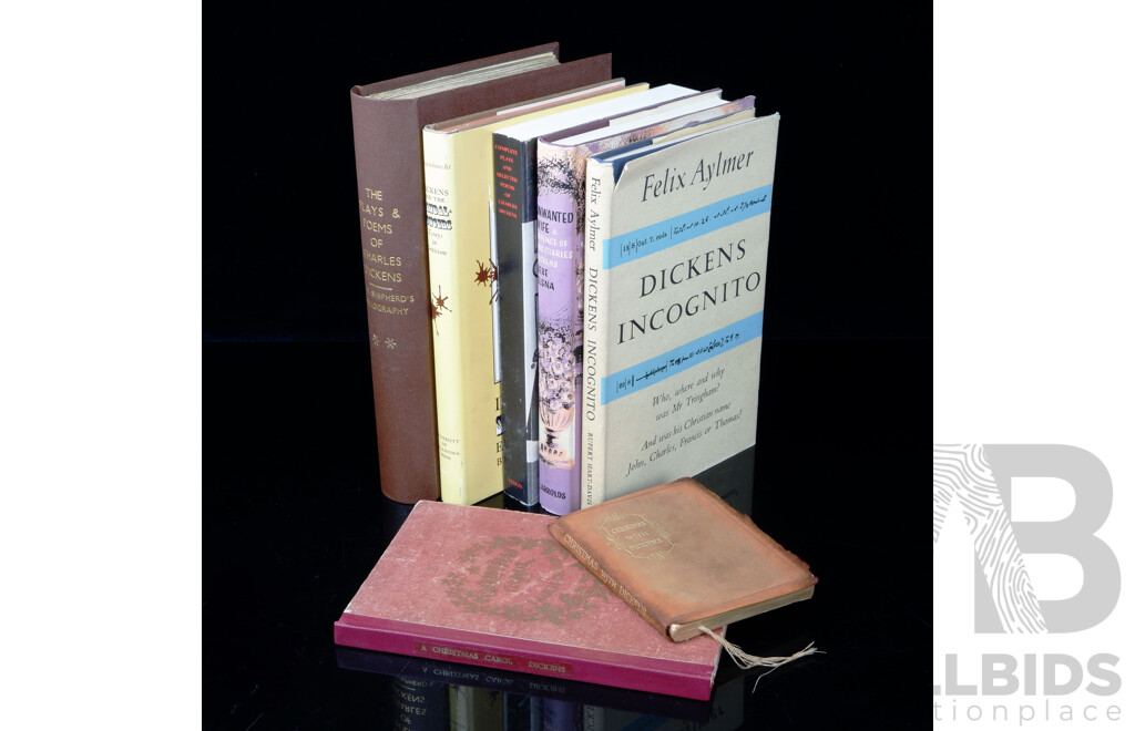 Collection Books, by or About Charles Dickens Including R H Shepherds Bibliography and More