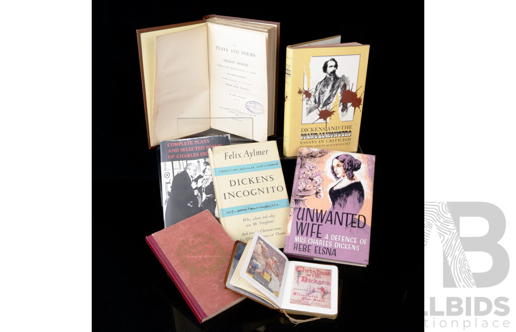 Collection Books, by or About Charles Dickens Including R H Shepherds Bibliography and More