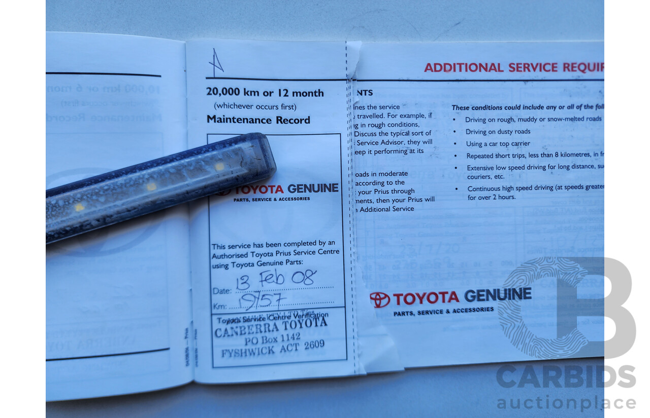 01/2007 Toyota Prius HYBRID FWD NHW20R MY06 UPGRADE 5D Hatchback Bronze 1.5L