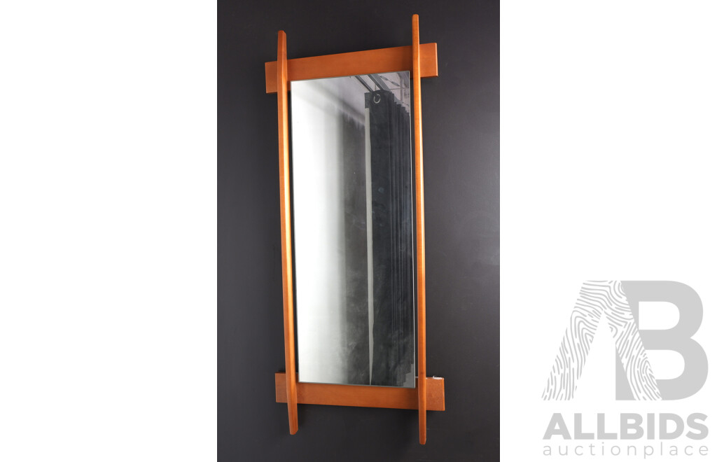 Mirror in Floating Teak Frame by Chiswell