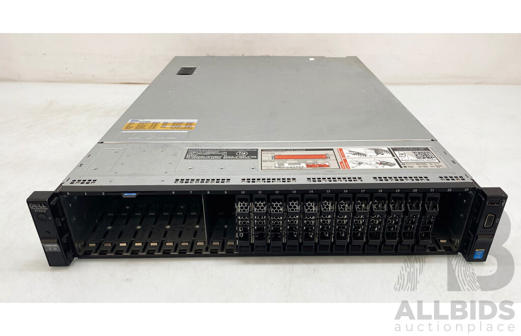 Dell PowerEdge R730xd Dual Intel Xeon (E5-2699 V3) 2.30GHz-3.60GHz 18-Core CPU 2RU Server W/ 128GB DDR4 - Including Mounting Rails