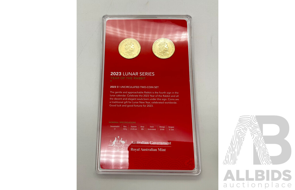 Australian 2023 Luna Series UNC One Dollar Coin Set