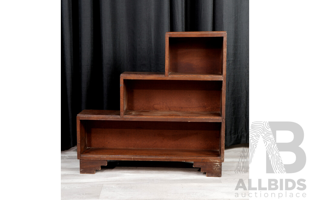 Art Deco Oak Stepside Bookcase