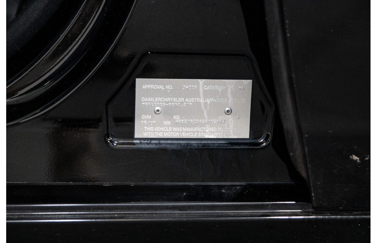 5/2007 Mercedes Benz CLS 350 219 4d Coupe Obsidian Black V6 3.5L