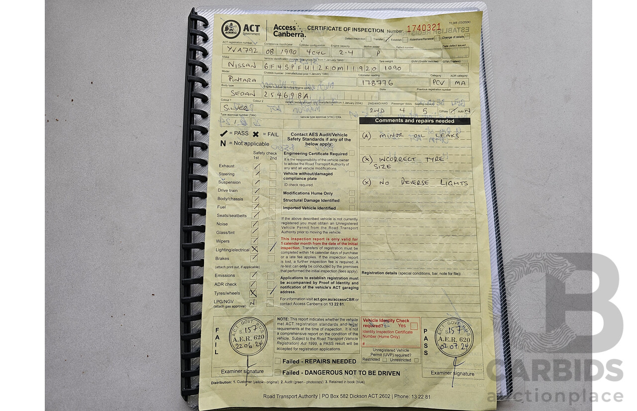 8/1990 Nissan Pintara GLi  4d Sedan Silver 2.0L