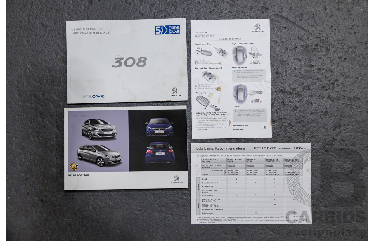 6/2016 Peugeot 308 Allure T9 MY16 4d Hatchback Metallic Blue Turbo 1.6L