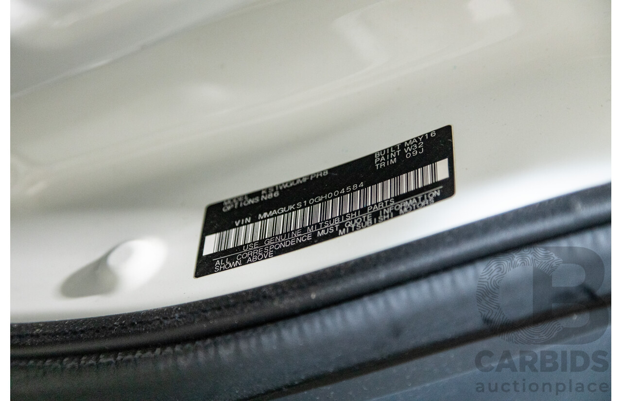 06/2016 Mitsubishi Pajero Sport GLS (4x4) MY16 QE 4d Wagon White Turbo Diesel 2.4L - 7 Seater