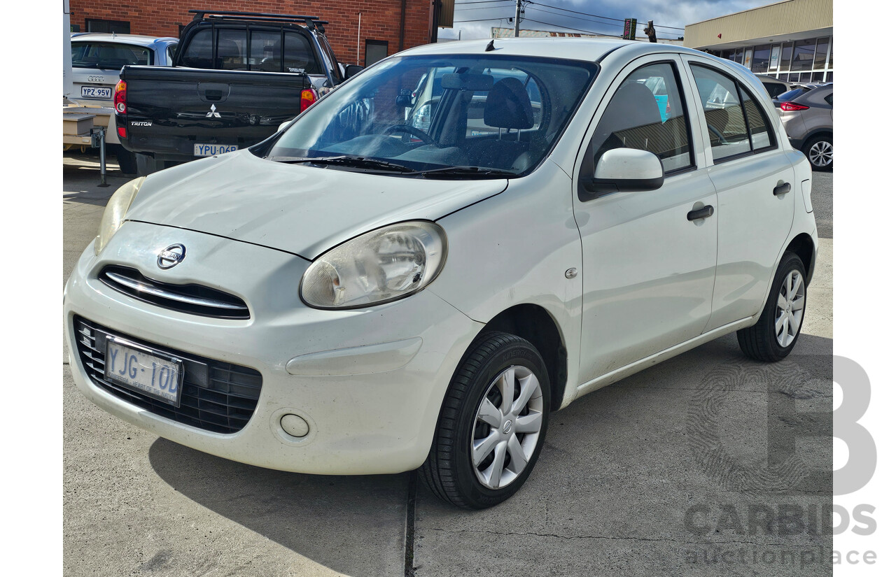9/2011 Nissan Micra ST K13 5d Hatchback White 1.2L