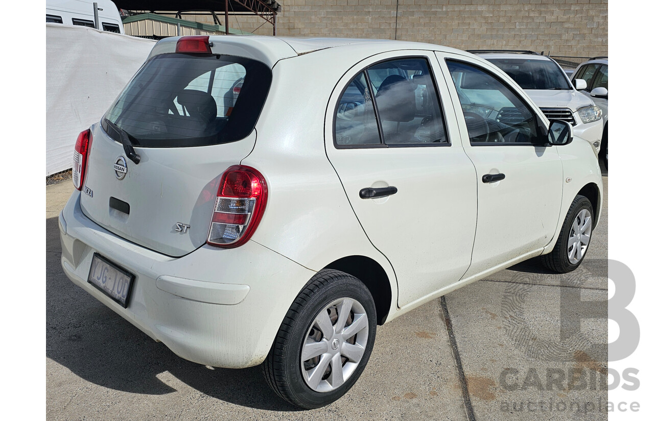 9/2011 Nissan Micra ST K13 5d Hatchback White 1.2L