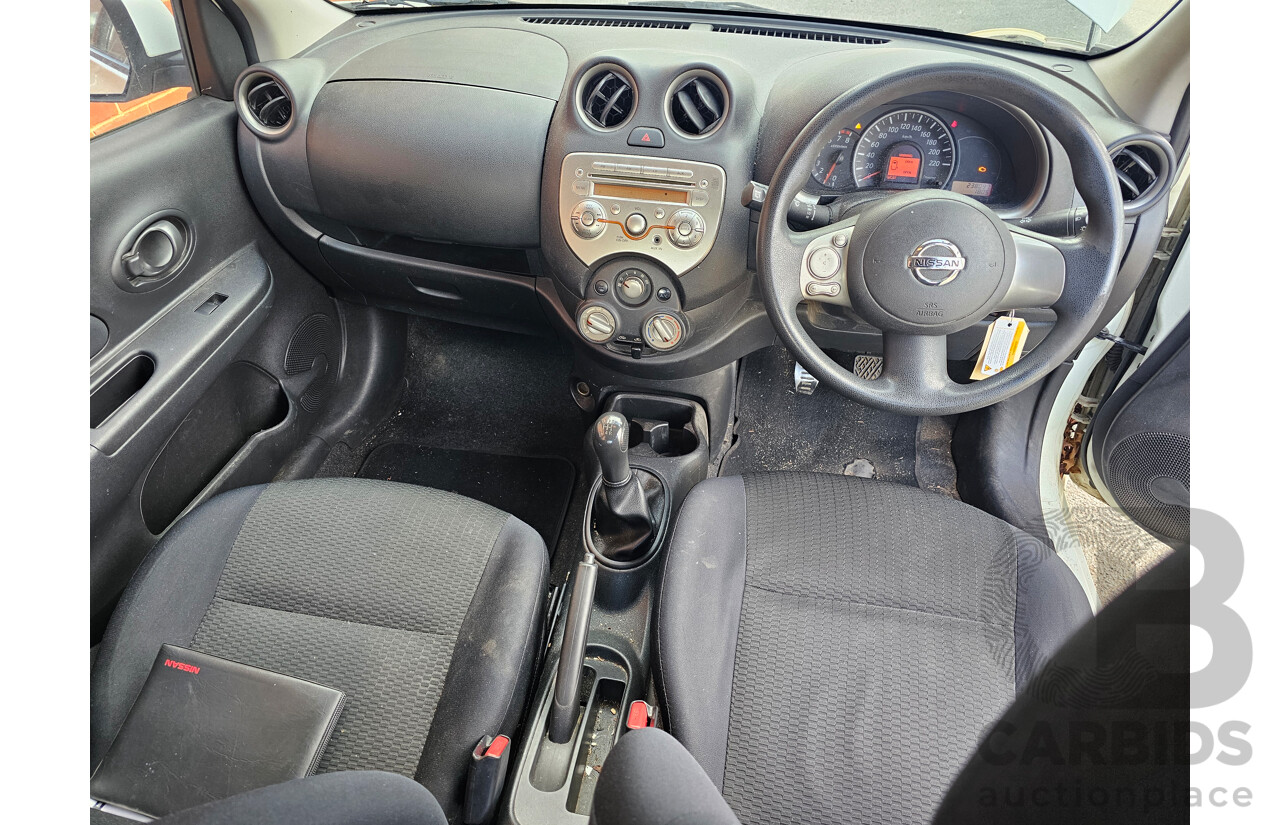 9/2011 Nissan Micra ST K13 5d Hatchback White 1.2L