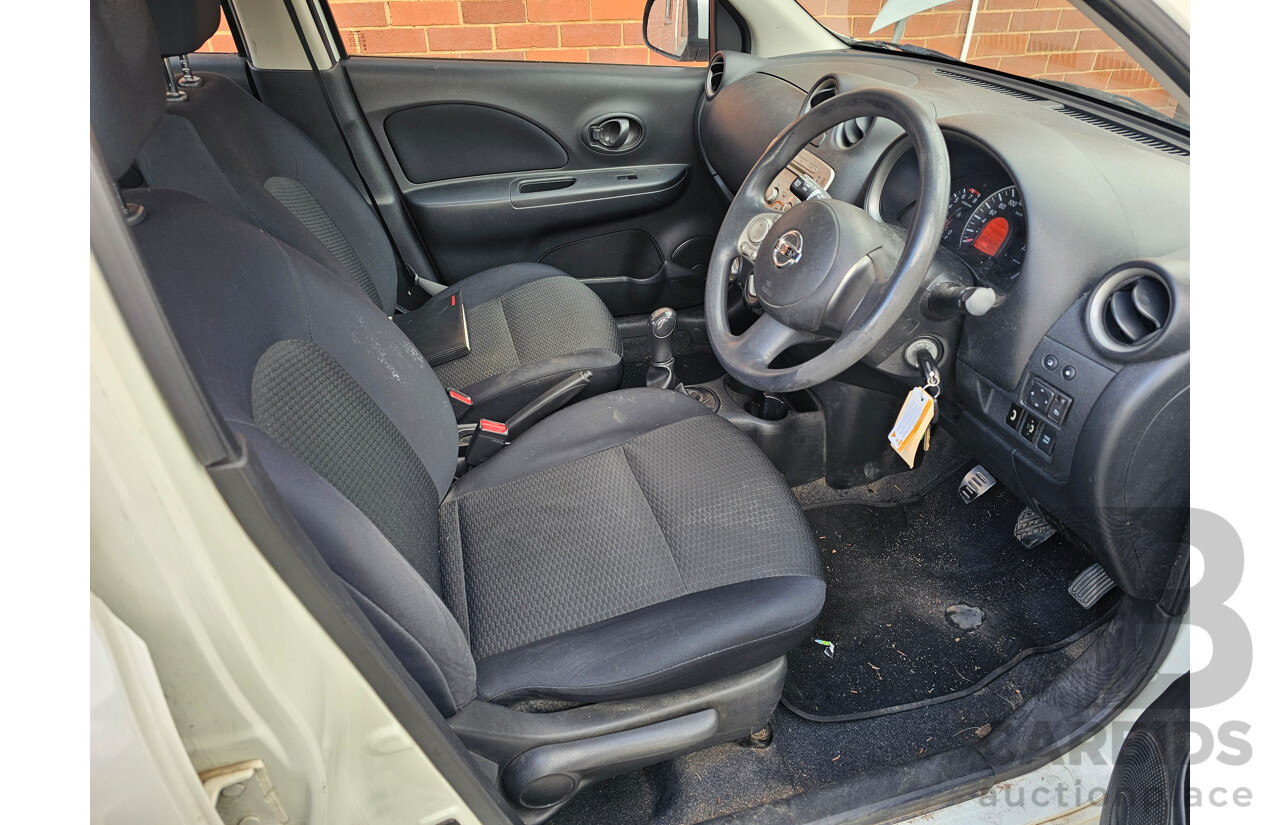 9/2011 Nissan Micra ST K13 5d Hatchback White 1.2L