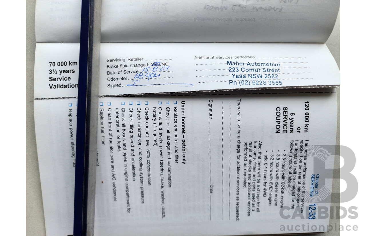 12/2003 Holden Rodeo LT RWD RA Crew Cab P/Up Gold 3.5L