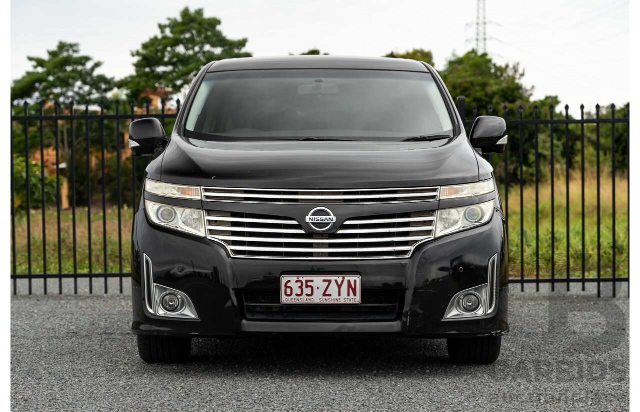07/2010 Nissan Elgrand Highway Star Premium PE52 4d Wagon Metallic Black V6 3.5L - 7 Seater - Used Import