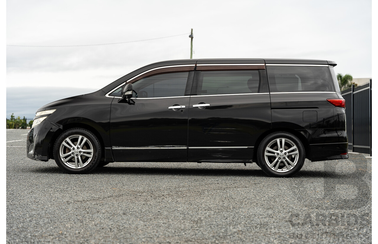 07/2010 Nissan Elgrand Highway Star Premium PE52 4d Wagon Metallic Black V6 3.5L - 7 Seater - Used Import