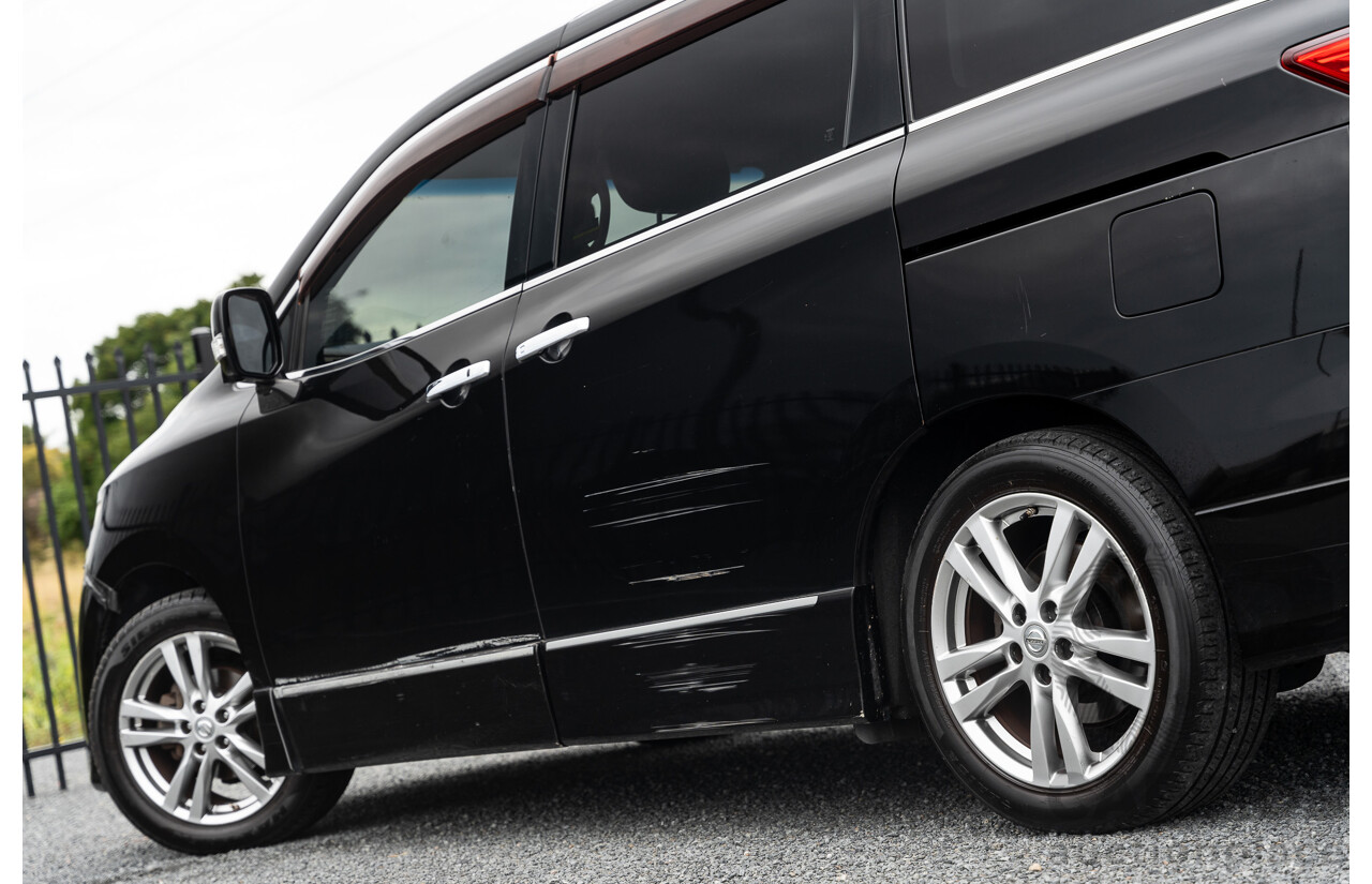 07/2010 Nissan Elgrand Highway Star Premium PE52 4d Wagon Metallic Black V6 3.5L - 7 Seater - Used Import