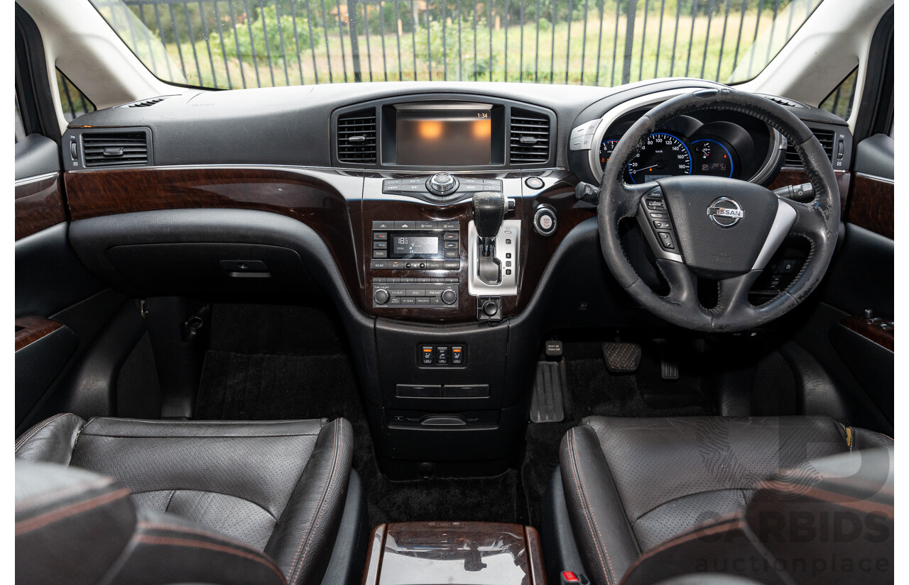 07/2010 Nissan Elgrand Highway Star Premium PE52 4d Wagon Metallic Black V6 3.5L - 7 Seater - Used Import