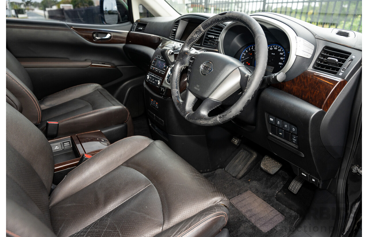 07/2010 Nissan Elgrand Highway Star Premium PE52 4d Wagon Metallic Black V6 3.5L - 7 Seater - Used Import