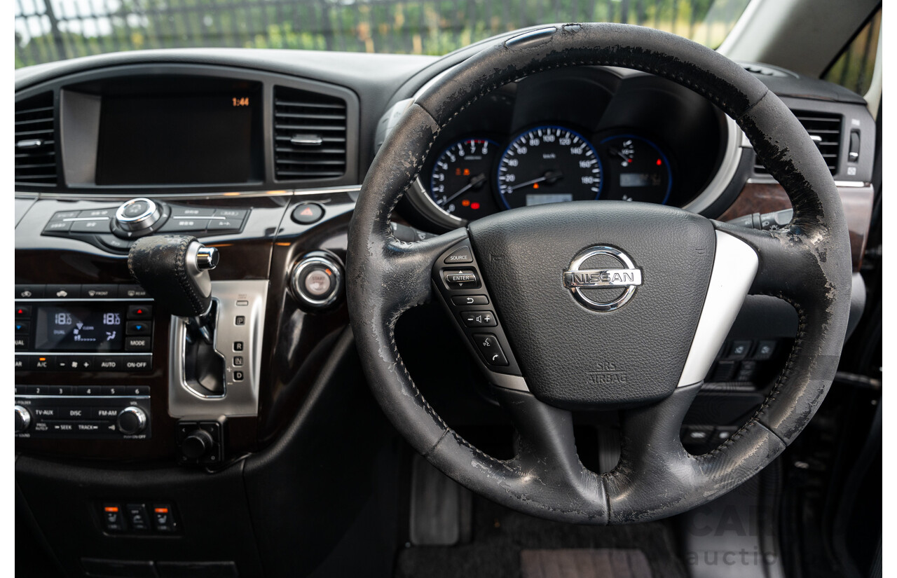 07/2010 Nissan Elgrand Highway Star Premium PE52 4d Wagon Metallic Black V6 3.5L - 7 Seater - Used Import