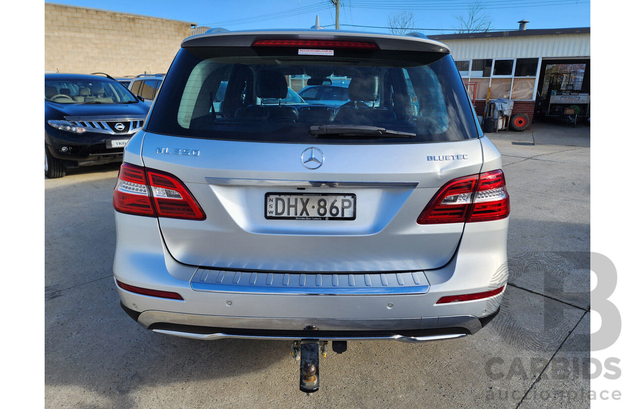 05/2012 Mercedes-Benz Ml 350CDI BLUETEC (4x4) AWD 166 4D Wagon Silver 3.0L