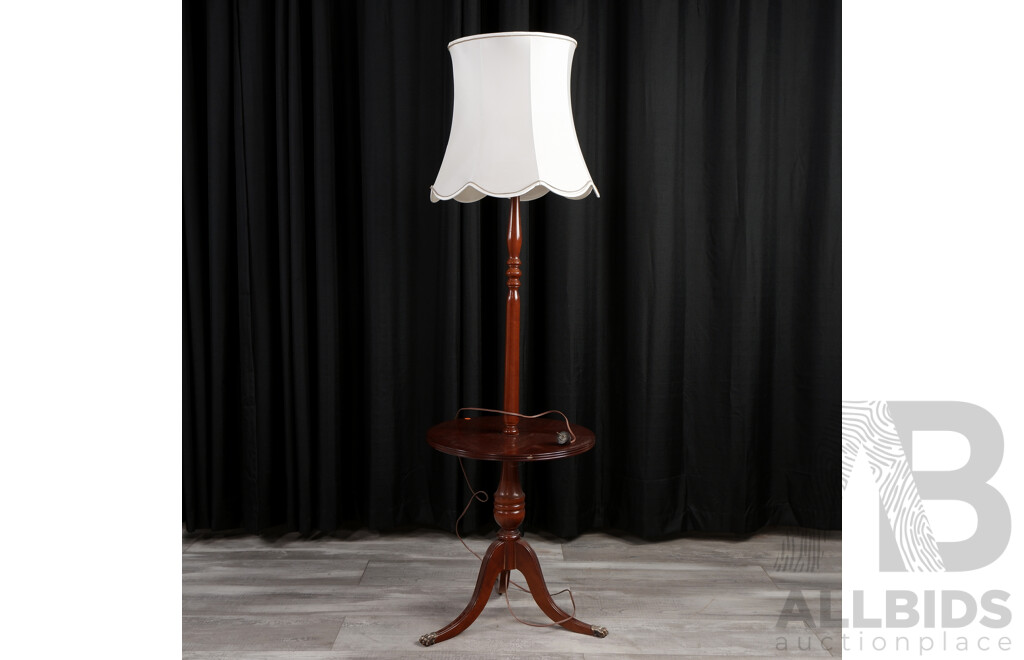 Turned Mahogany Floor Lamp