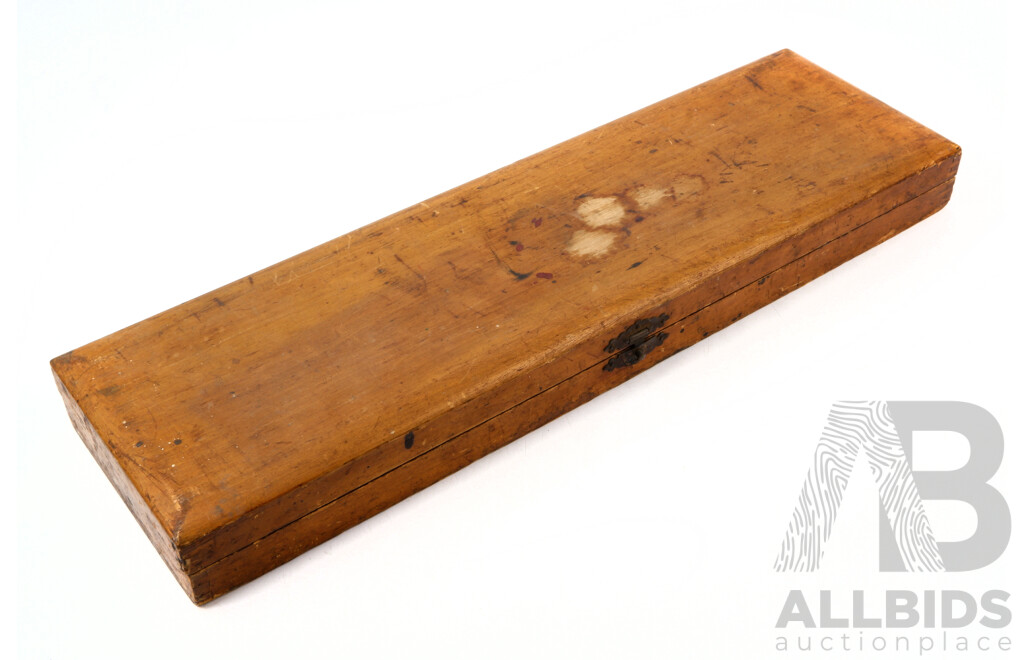 Antique Childs Toy Wooden Printing Block Set in Wooden Case