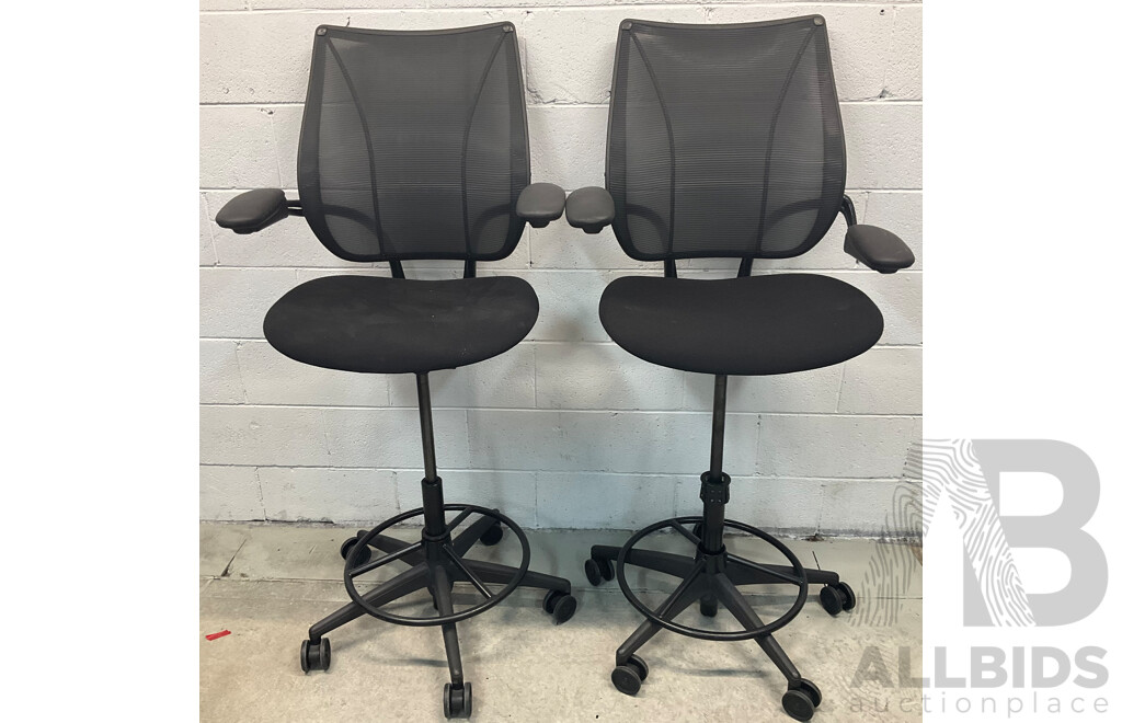 Humanscale Mesh Back Drafting Chair - LOT of 2 - ORP $3000