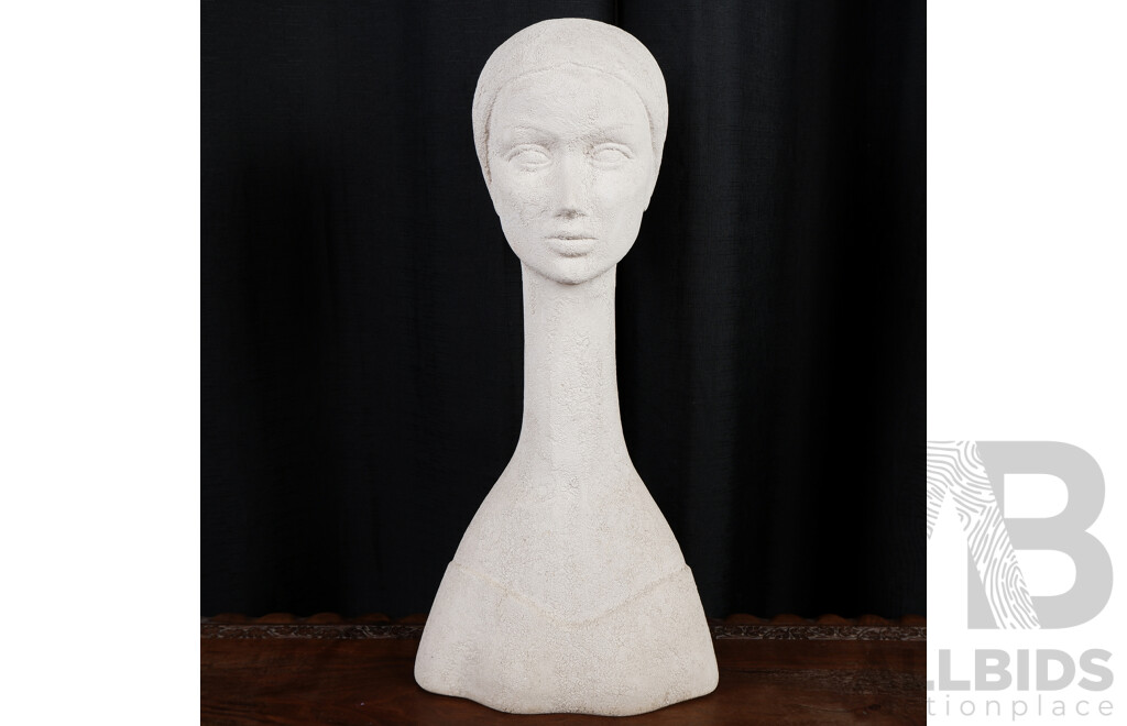 Plaster Bust with Elongated Neck