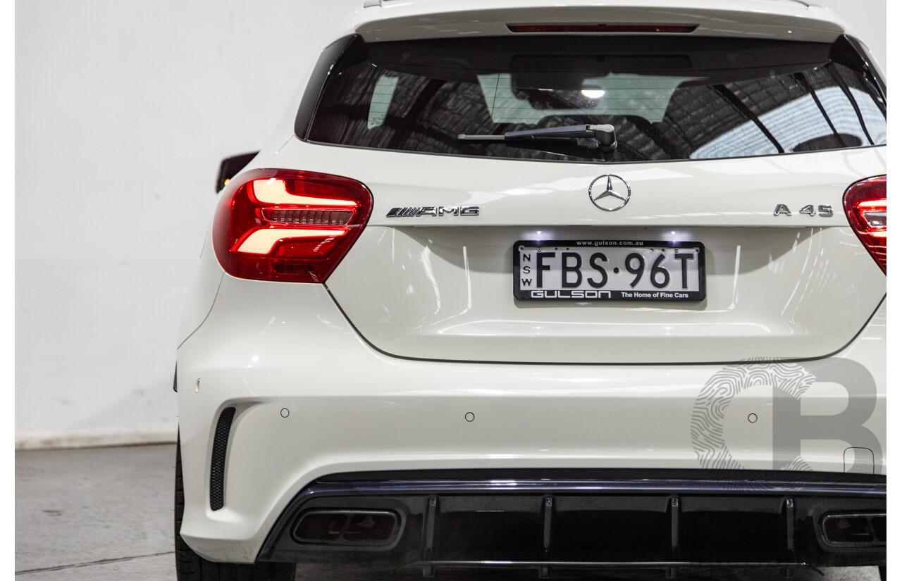 03/2017 Mercedes Benz A45 AMG (AWD) 176 4d Hatchback Calcite White Turbo 2.0L