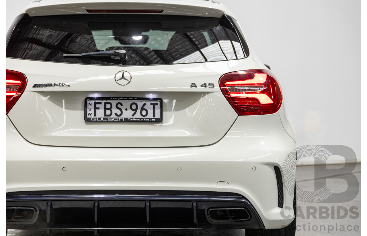 03/2017 Mercedes Benz A45 AMG (AWD) 176 4d Hatchback Calcite White Turbo 2.0L