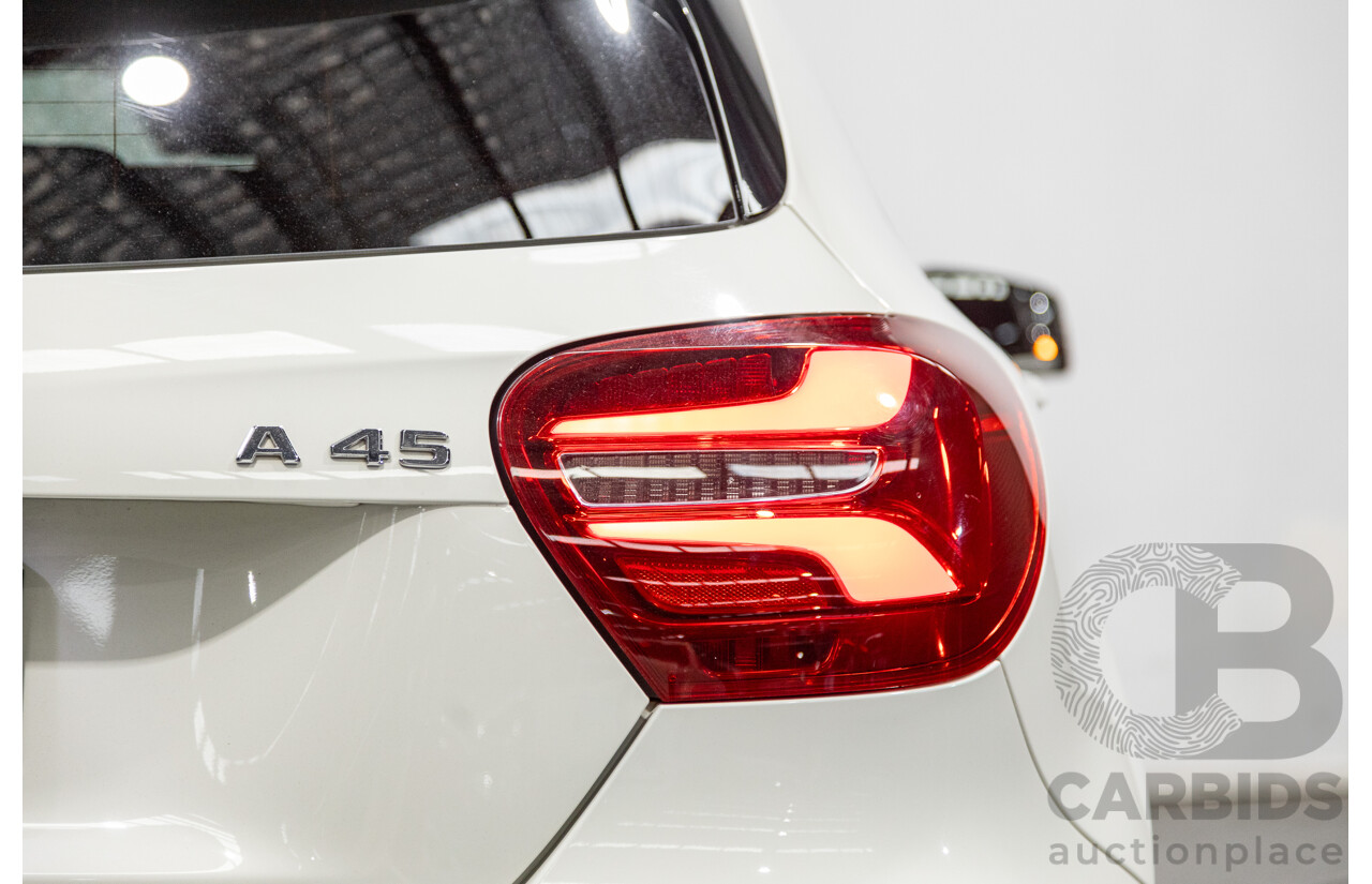 03/2017 Mercedes Benz A45 AMG (AWD) 176 4d Hatchback Calcite White Turbo 2.0L