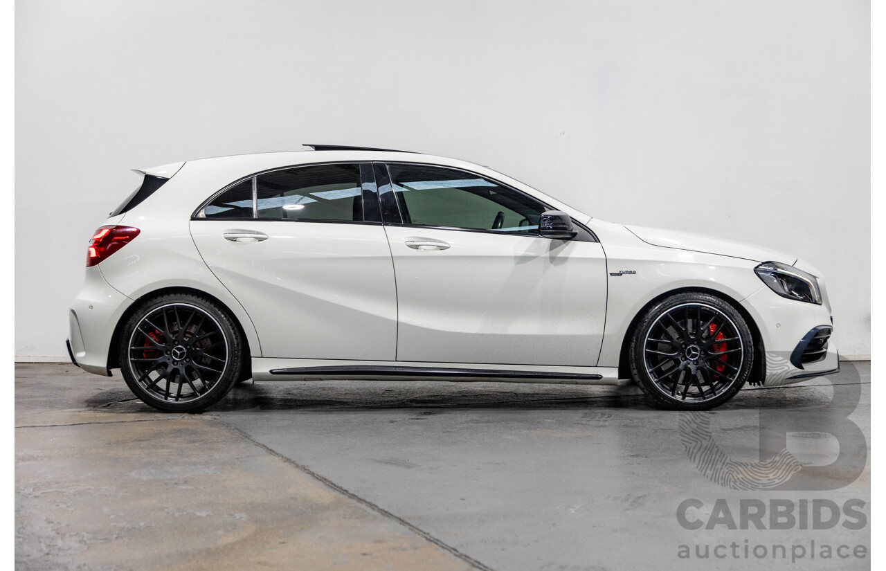 03/2017 Mercedes Benz A45 AMG (AWD) 176 4d Hatchback Calcite White Turbo 2.0L