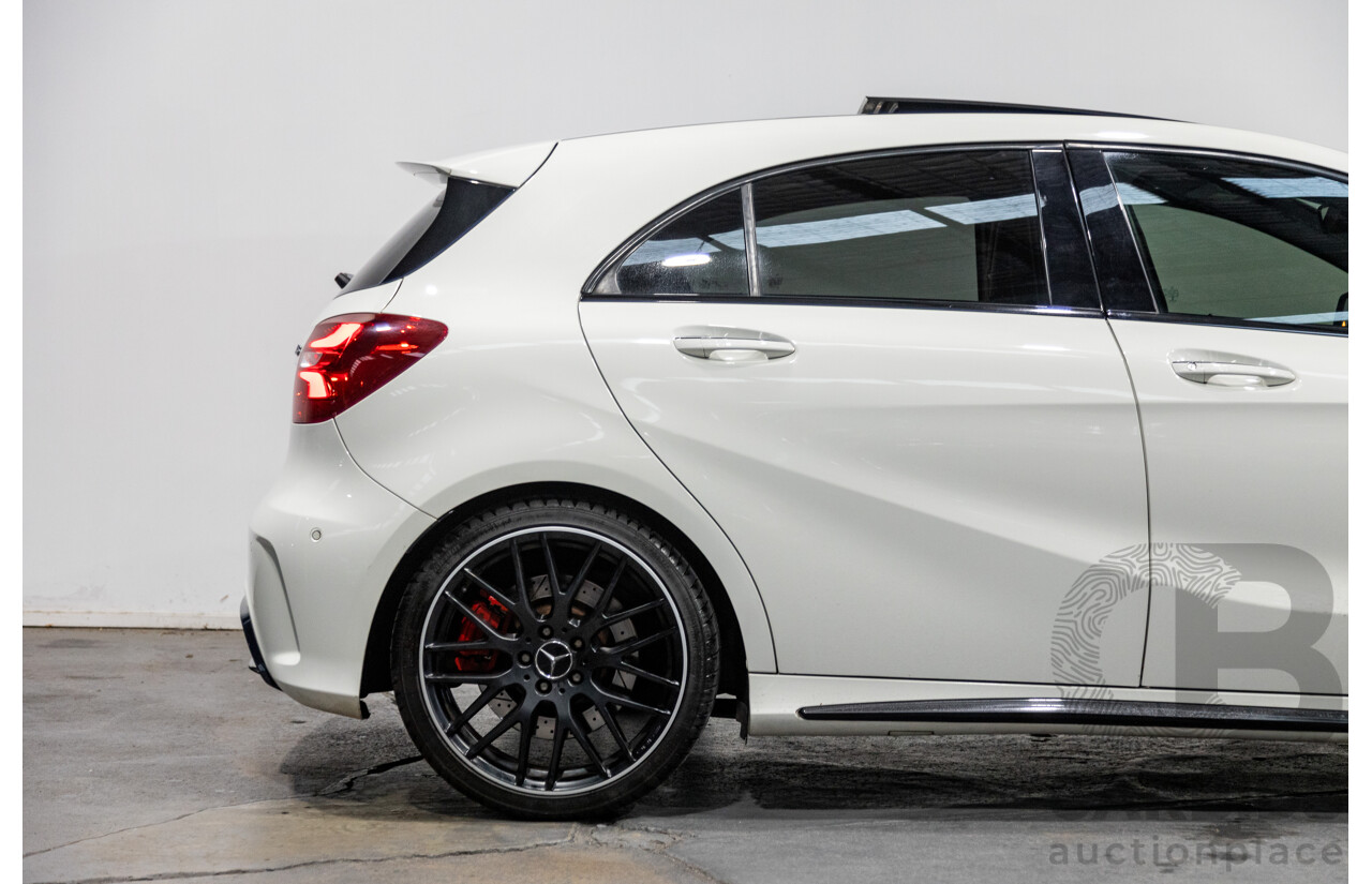 03/2017 Mercedes Benz A45 AMG (AWD) 176 4d Hatchback Calcite White Turbo 2.0L