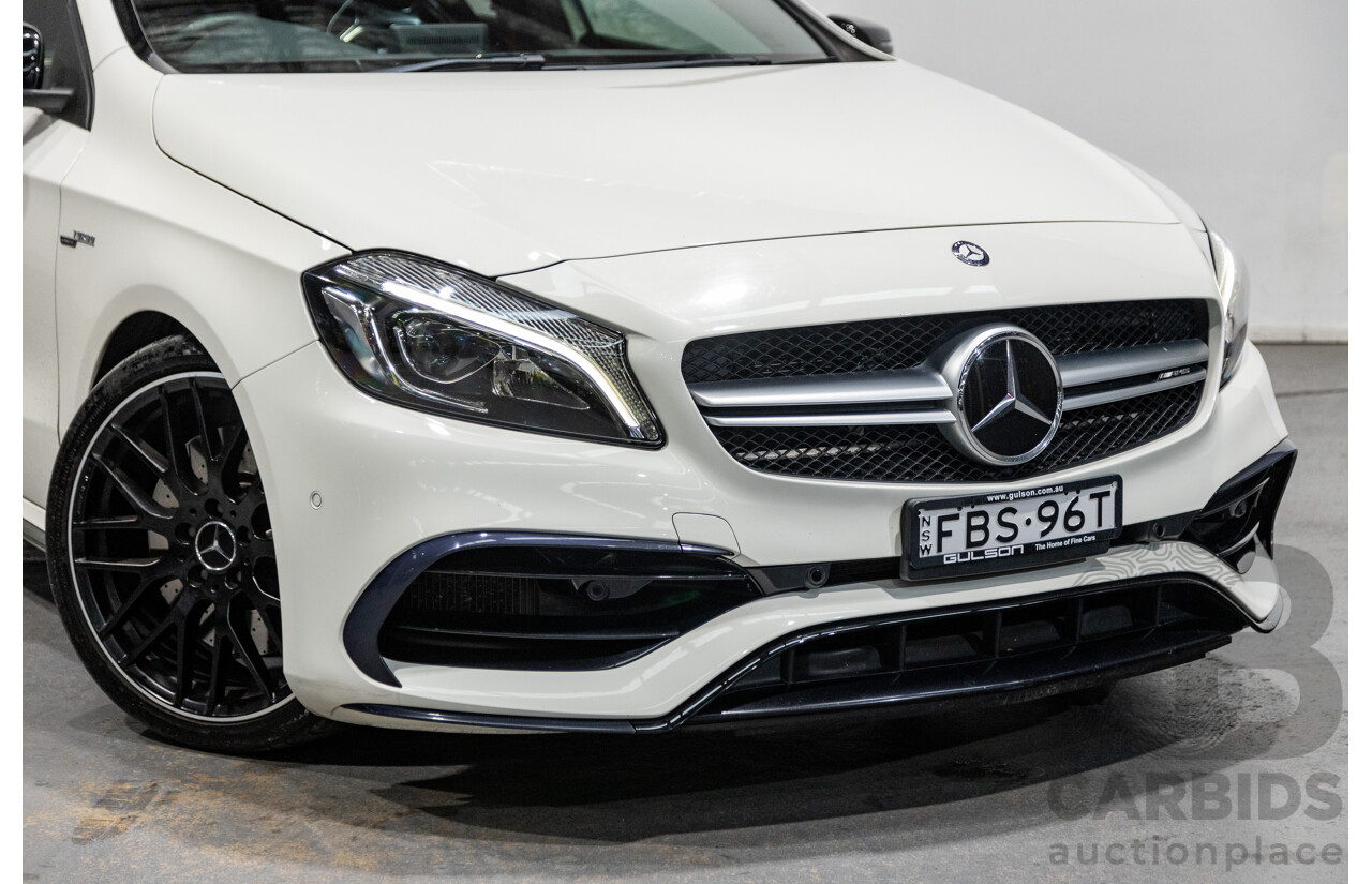 03/2017 Mercedes Benz A45 AMG (AWD) 176 4d Hatchback Calcite White Turbo 2.0L