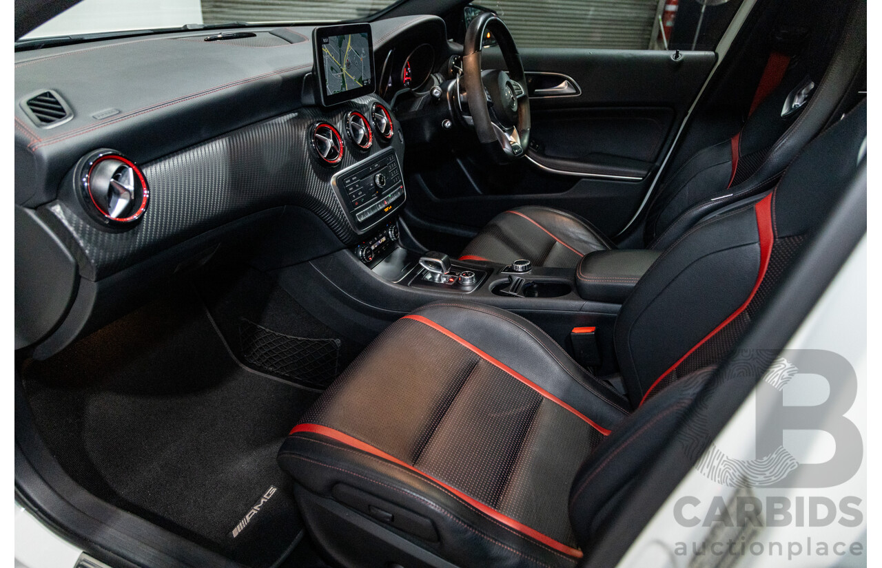 03/2017 Mercedes Benz A45 AMG (AWD) 176 4d Hatchback Calcite White Turbo 2.0L