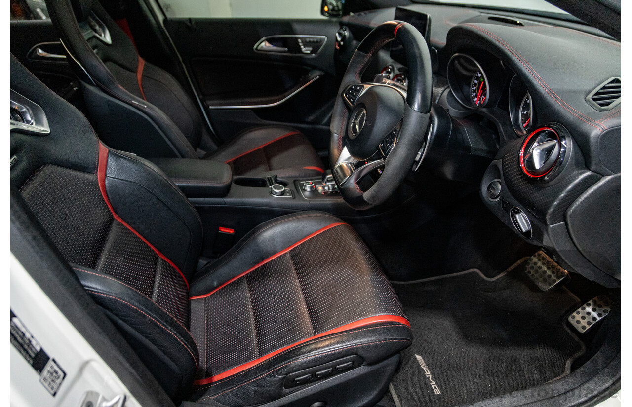 03/2017 Mercedes Benz A45 AMG (AWD) 176 4d Hatchback Calcite White Turbo 2.0L