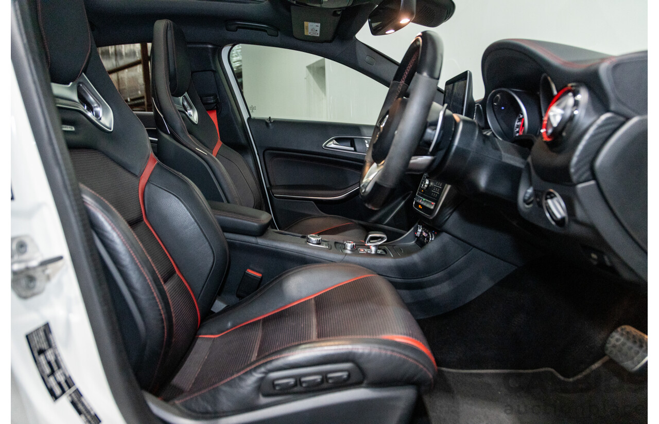 03/2017 Mercedes Benz A45 AMG (AWD) 176 4d Hatchback Calcite White Turbo 2.0L