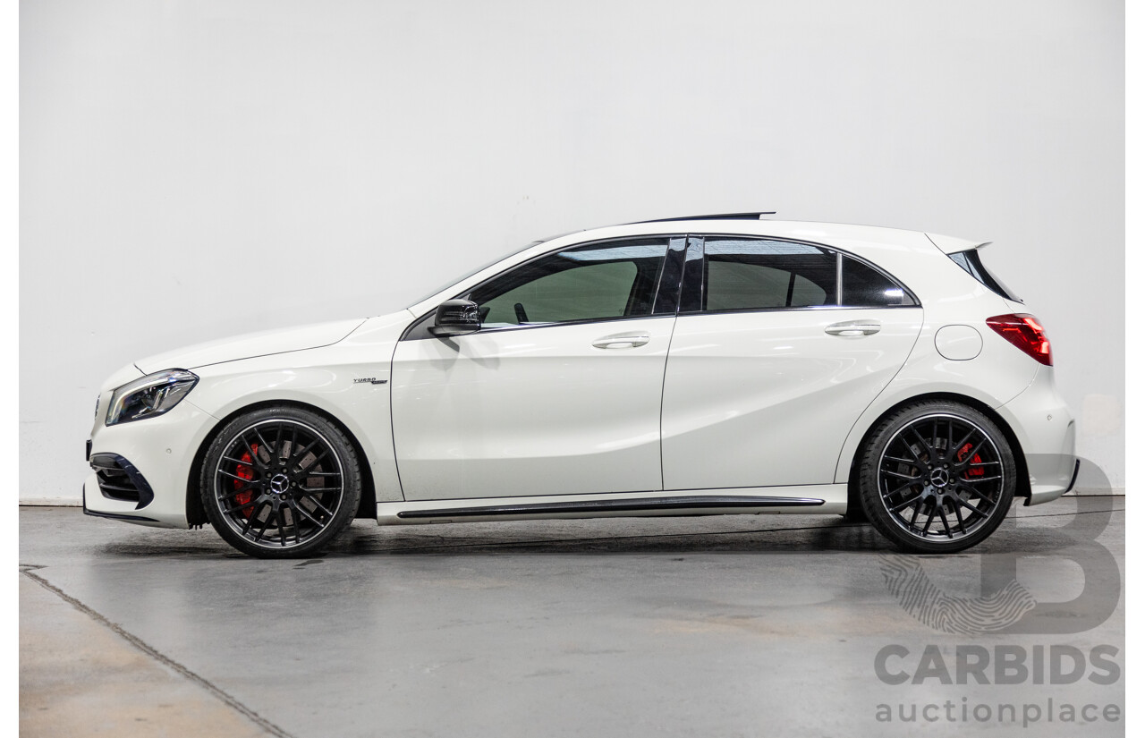 03/2017 Mercedes Benz A45 AMG (AWD) 176 4d Hatchback Calcite White Turbo 2.0L