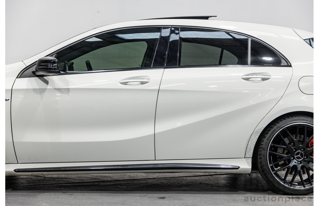 03/2017 Mercedes Benz A45 AMG (AWD) 176 4d Hatchback Calcite White Turbo 2.0L