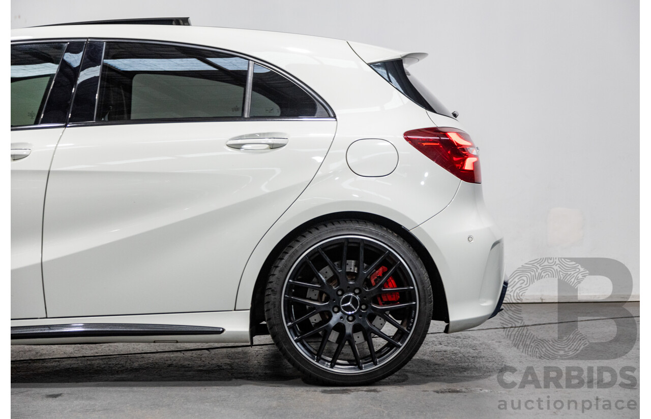 03/2017 Mercedes Benz A45 AMG (AWD) 176 4d Hatchback Calcite White Turbo 2.0L