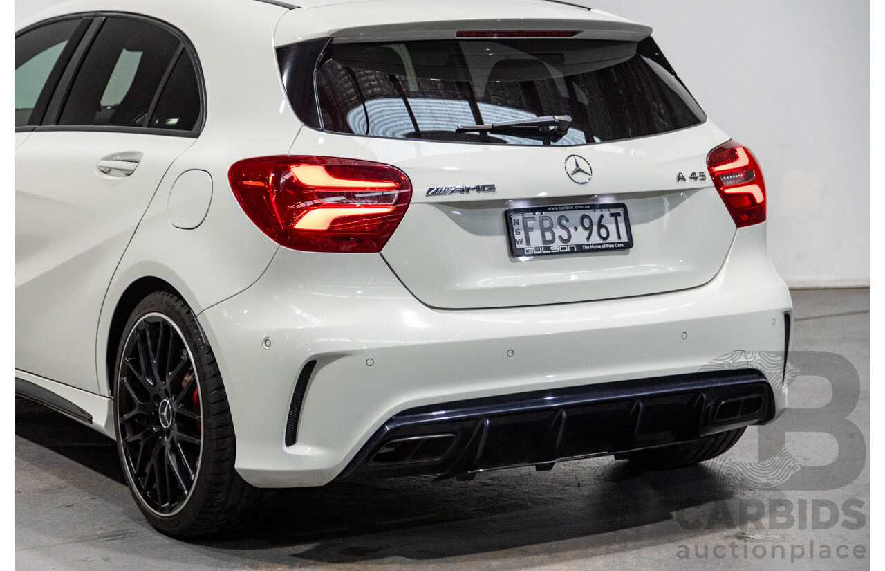 03/2017 Mercedes Benz A45 AMG (AWD) 176 4d Hatchback Calcite White Turbo 2.0L