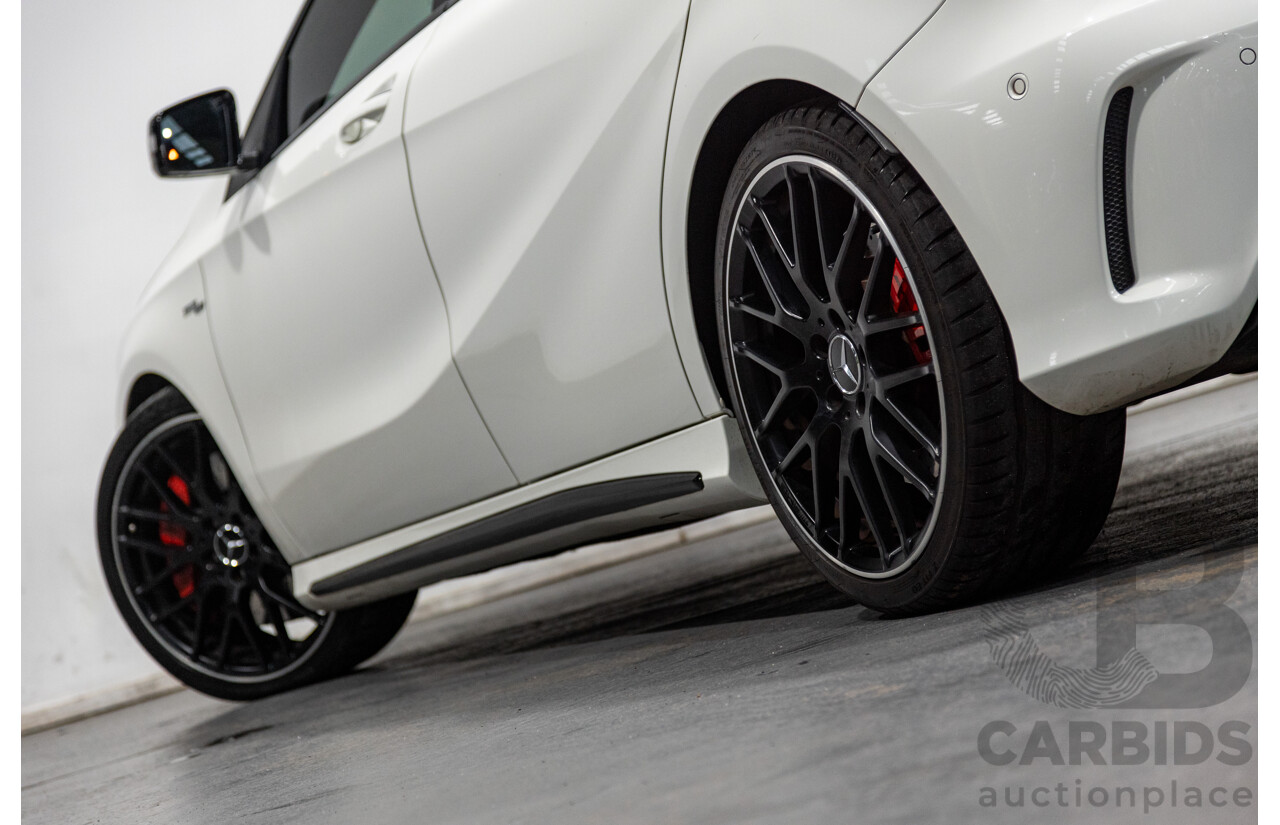 03/2017 Mercedes Benz A45 AMG (AWD) 176 4d Hatchback Calcite White Turbo 2.0L