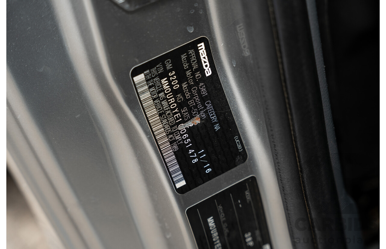 10/2016 Mazda Bt-50 XT Hi-Rider MY16 2d C/Chas Silver Turbo Diesel 2.2L