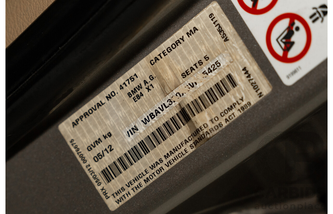 5/2012 Bmw X1 Sdrive 18i E84 MY11 4d Wagon Cashmere Silver Metallic 2.0L