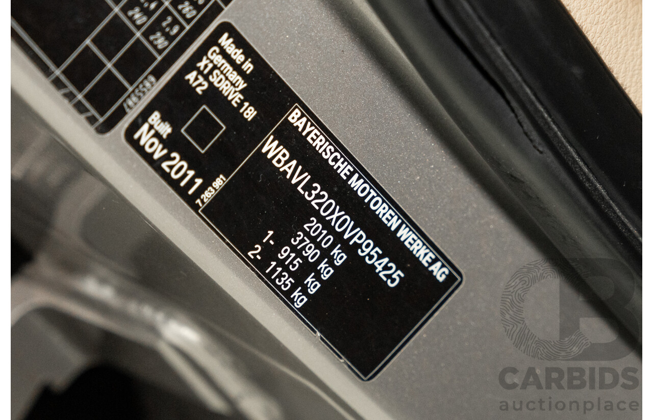 5/2012 Bmw X1 Sdrive 18i E84 MY11 4d Wagon Cashmere Silver Metallic 2.0L