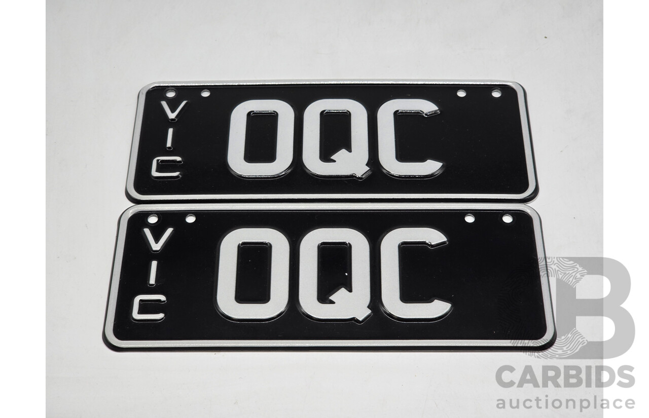 Victorian VIC Custom 3 Character Alpha Number Plate - OQC