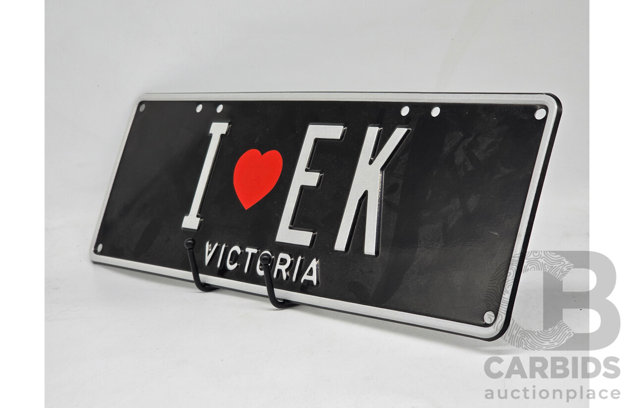 Victorian VIC Custom 3 Character Alpha Number Plate - IEK