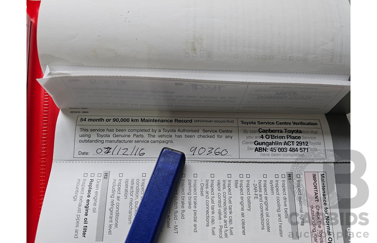 1/2014 Toyota Rav4 GX (4x4) ALA49R 4d Wagon Premium Silver 2.2L