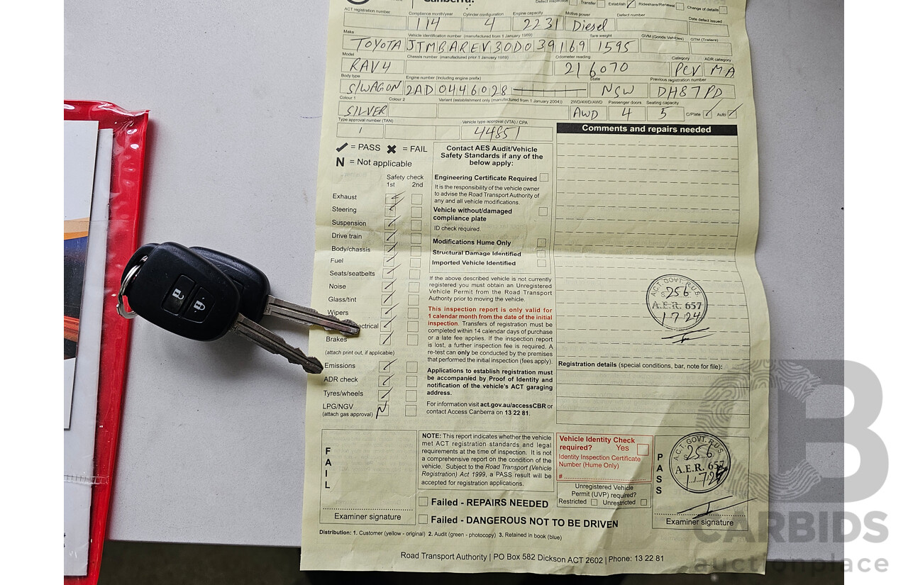 1/2014 Toyota Rav4 GX (4x4) ALA49R 4d Wagon Premium Silver 2.2L