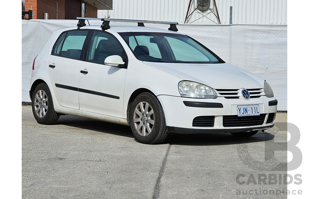 11/2007 Volkswagen Golf 1.6 Comfortline 1K 5d Hatchback White 1.6L