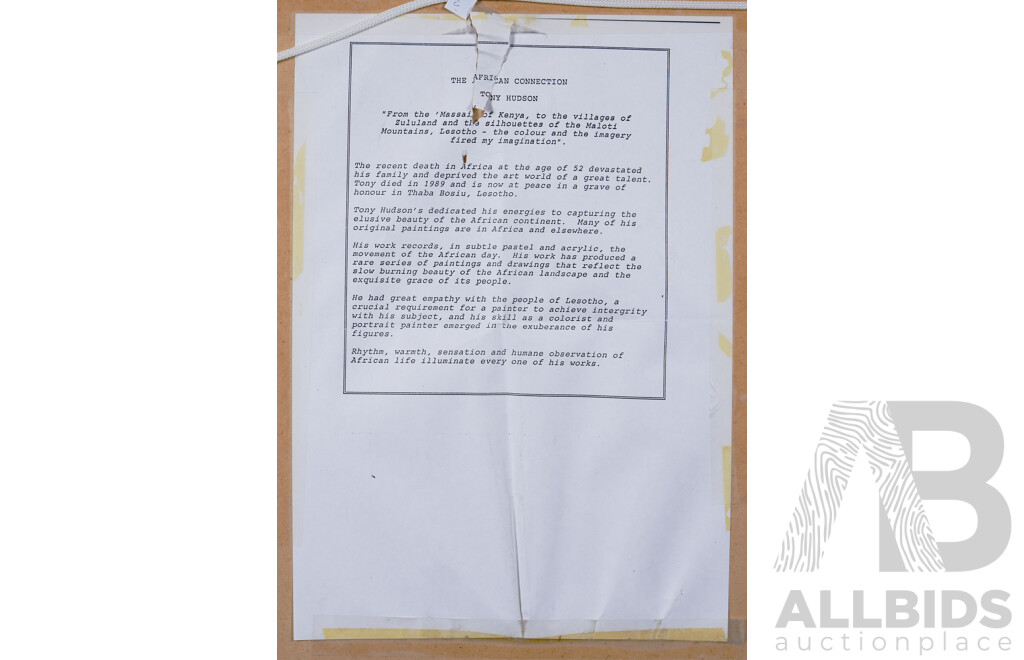 Tony Hudson, (African 1937-1989), African Scene with Three Figures, Print